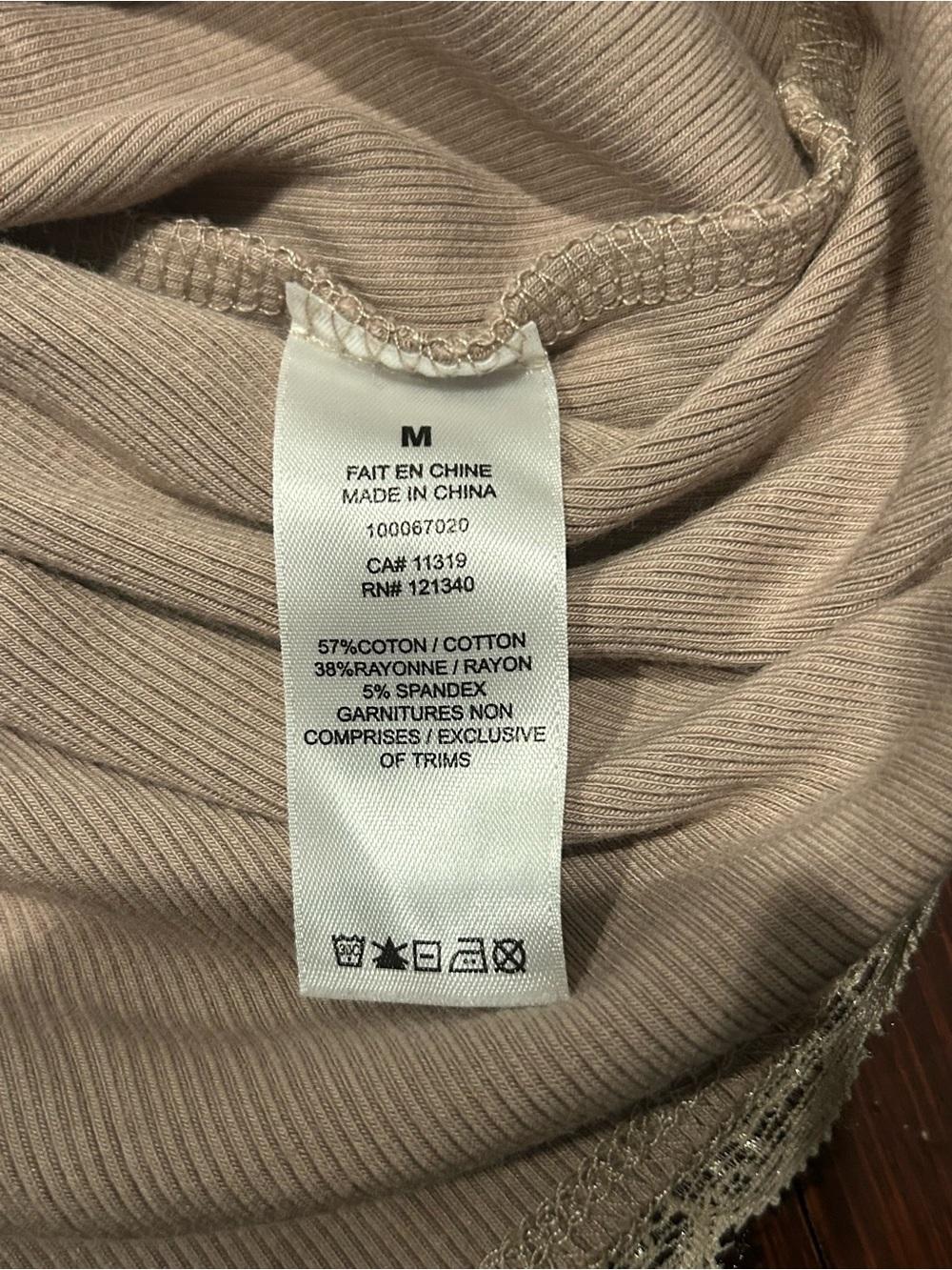 Garage Beige Slip Dress with Cream Lace Trim - Picture 3 of 3